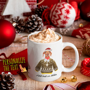 Cream Dachshund Wearing Ugly Sweater Dog Lover Coffee Mug