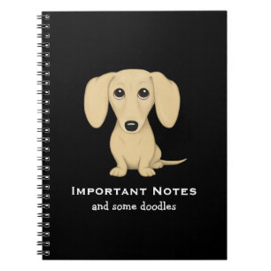Cream Dachshund with Custom Text Notebook