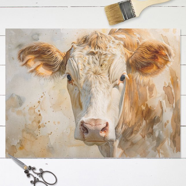 Cream Dairy Cow Decoupage Tissue Paper (Creator Uploaded)