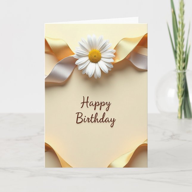 Cream Daisy Birthday Card (Front)