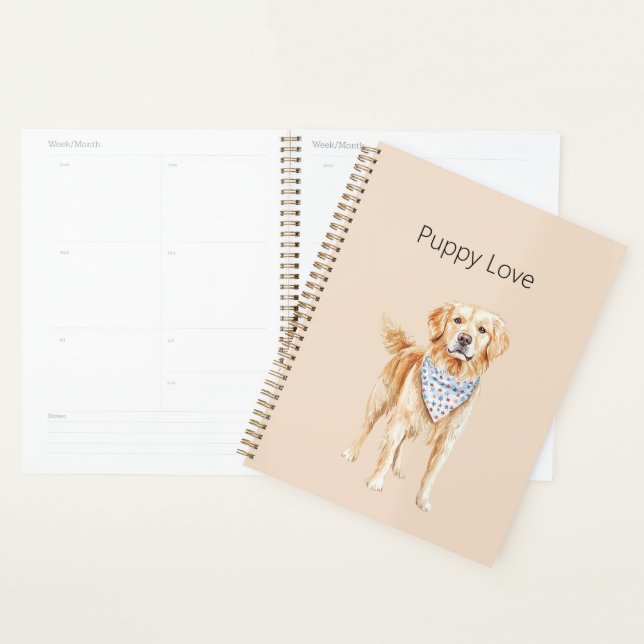 Cream Dog Puppy Love Planner (Display)