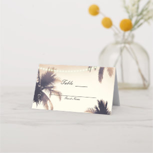Cream Dream Palm Trees & Lights Table Seat Place Card