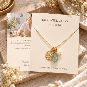 Cream earring jewellery photo display card