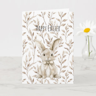 Cream Easter Bunny Rabbit Card