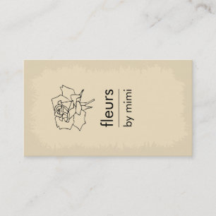 Cream Ecru Business Card with Rose
