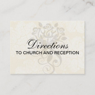 cream ecru floral elegant damask enclosure card