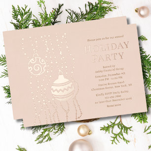 Cream Elegant Christmas Party Corporate Holiday