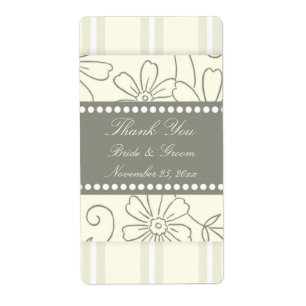 Cream Elegant Floral Wedding Labels