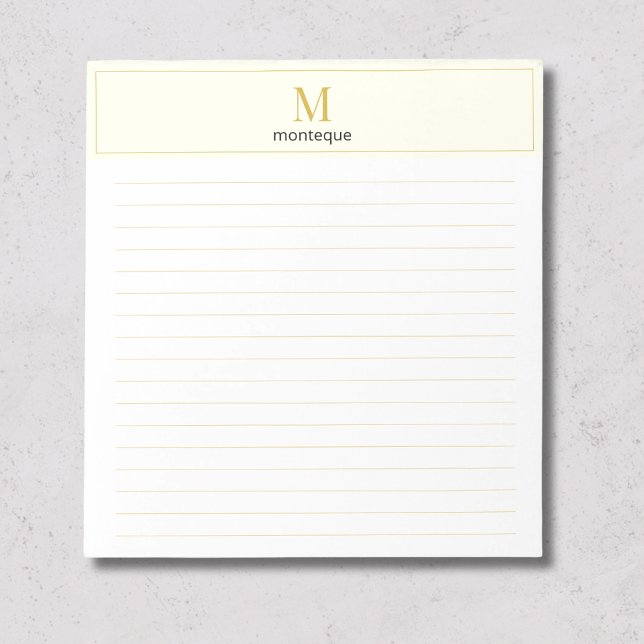 Cream Elegant Serif Personalized Name Notepad (Creator Uploaded)