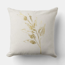 Cream embroidered texture with gold leaf