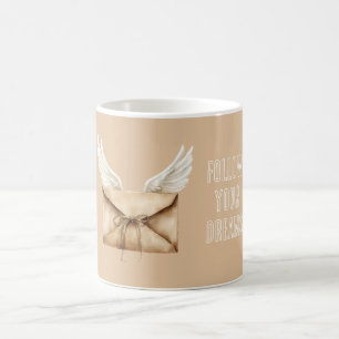 Cream Envelope Angel Wings Coffee Mug
