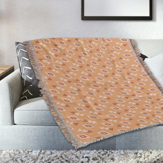 Cream Ethnic Pattern Throw Blanket