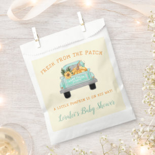 Cream Farm Truck With Pumpkin Fall Baby Shower Favour Bags