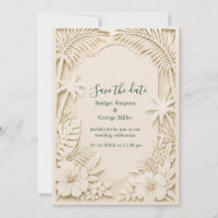 Cream Faux Cutout Hawaii Floral Wedding