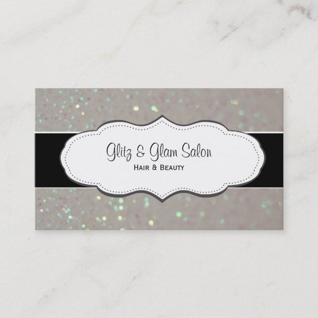 Cream Faux Glitter Business Cards (Front)
