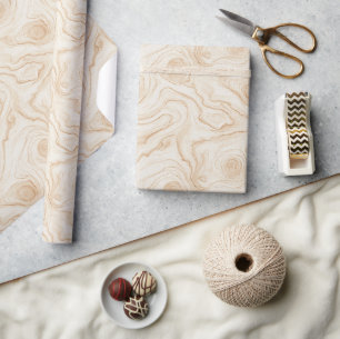 Cream Faux Wood Wrapping Paper