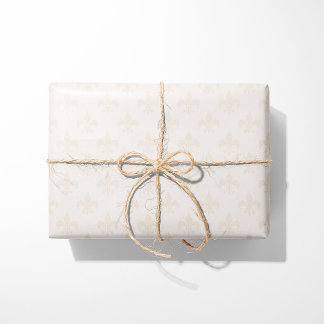 Cream Fleur-de-Lis Wrapping Paper