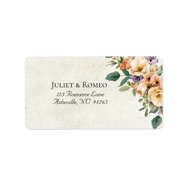 Cream Floral Address Label (Front)