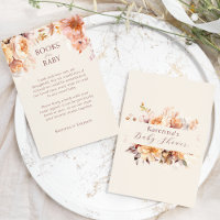 Cream Floral Fall Baby Shower Books For Baby
