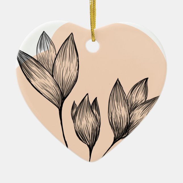 Cream Floral Ornament (Front)