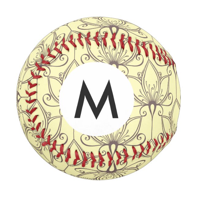 Cream Floral Pattern Baseball (Front Left)