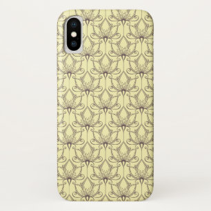 Cream Floral Pattern iPhone X Case