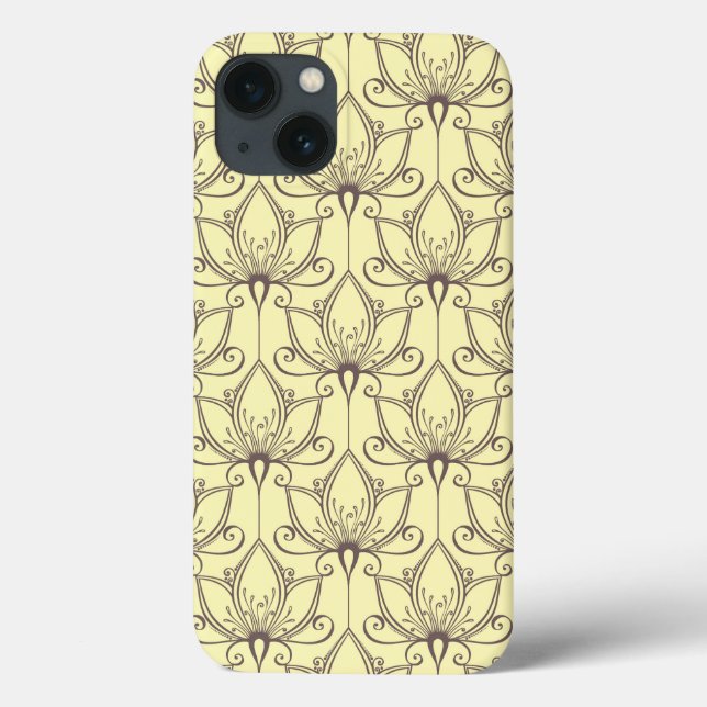 Cream Floral Pattern Case-Mate iPhone Case (Back)