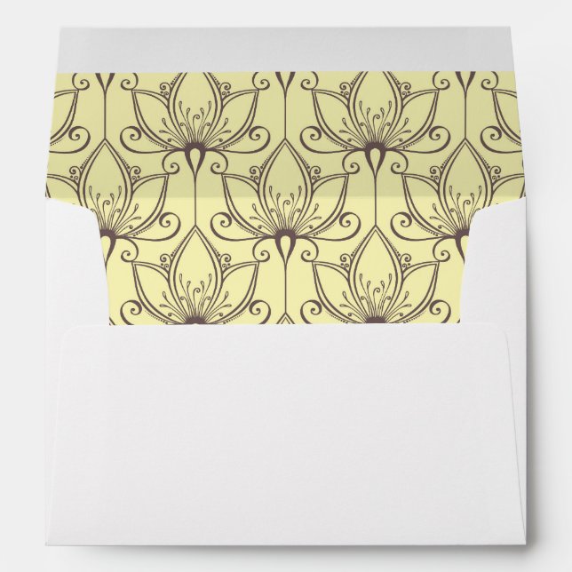 Cream Floral Pattern Envelopes (Back (Bottom))