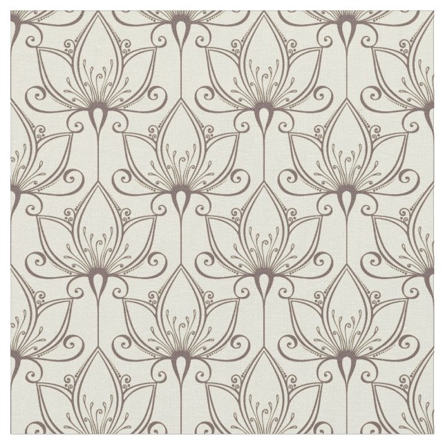 Cream Floral Pattern Fabric (Close Up)