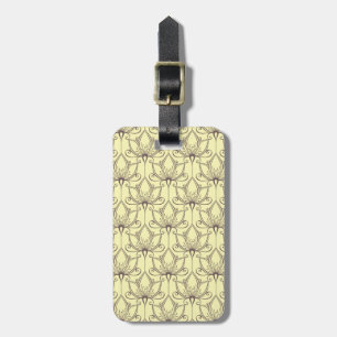 Cream Floral Pattern Luggage Tag