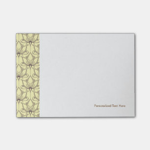 Cream Floral Pattern Post-it Notes