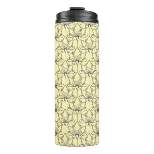 Cream Floral Pattern Thermal Tumbler