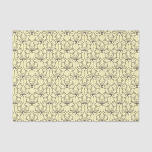 Cream Floral Pattern Tissue Paper (Front)