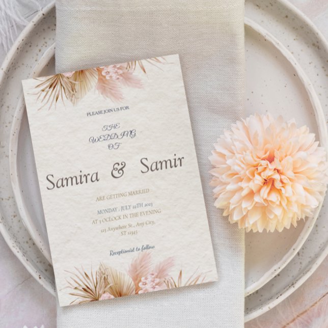 Cream Floral Rustic wedding invitations Flyer (Creator Uploaded)