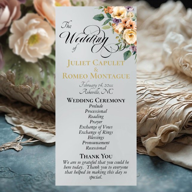 Cream Floral - Silver Wedding Programme (Creator Uploaded)