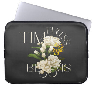 Cream Floral Timeless Blooms Laptop Sleeves