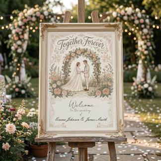 Cream Floral Wedding Poster