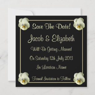 Cream Flowers Save the Date Wedding Invitations