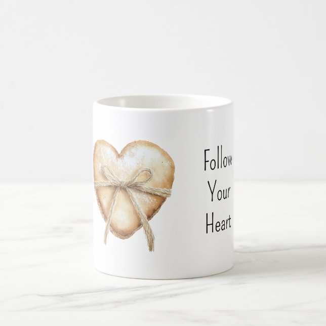 Cream Follow Your Heart Coffee Mug (Center)