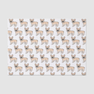 Cream French Bulldog Cute Cartoon Dog Pattern Tissue Paper