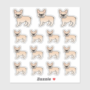 Cream French Bulldog Cute Cartoon Dogs