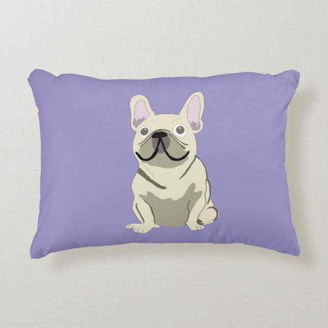 Cream French Bulldog,  Decorative Cushion (Front)