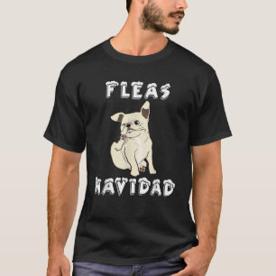 Cream French Bulldog Fleas Navidad Christmas  T-Shirt