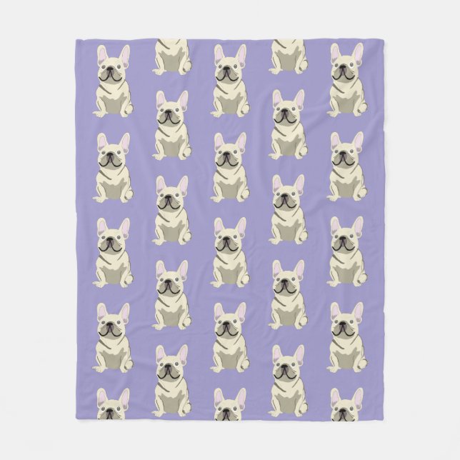 Cream French Bulldog,  Fleece Blanket (Front)