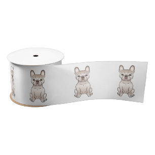 Cream French Bulldog / Frenchie Cute Cartoon Dog Satin Ribbon