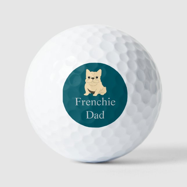 Cream French Bulldog, Frenchie Dad Golf Balls (Front)