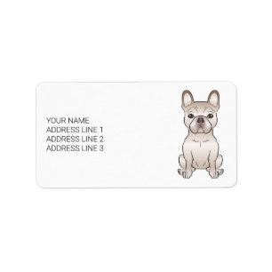Cream French Bulldog / Frenchie Dog & Text Label