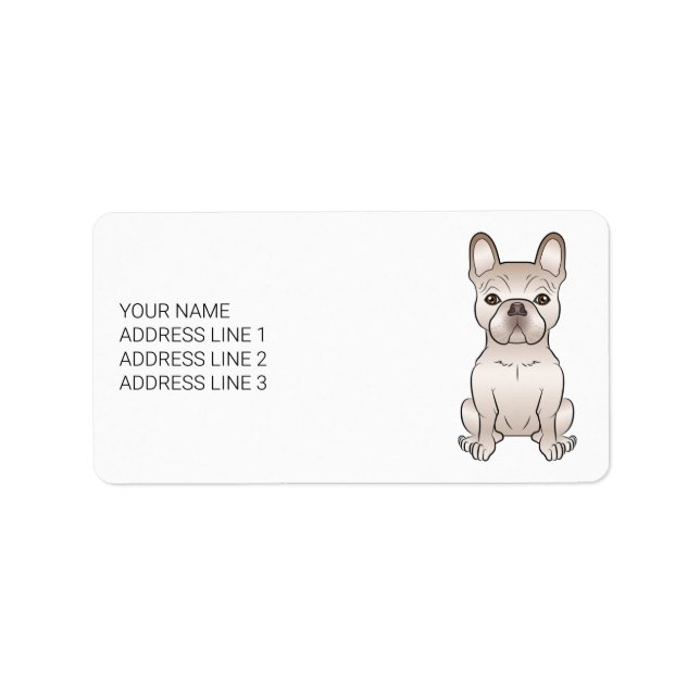 Cream French Bulldog / Frenchie Dog & Text Label (Front)