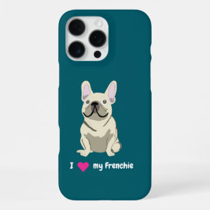 Cream French Bulldog, I Love my Dog iPhone 16 Pro Max Case