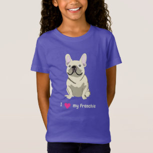 Cream French Bulldog, I Love my Dog T-Shirt